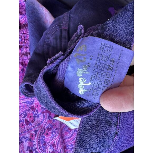 Ferre Purple Embroidered Y2k FILIENES Jeans Size 26x30 Vintage New - Picture 10 of 11